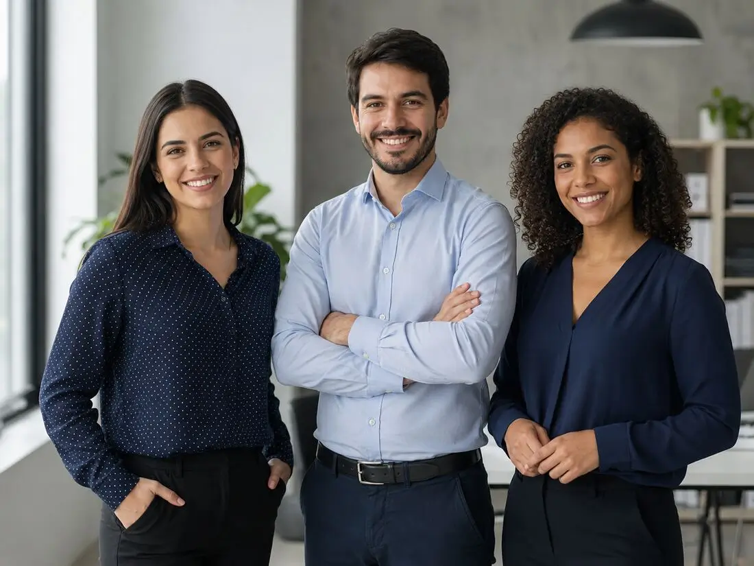 Equipe de profissionais de diferentes segmentos